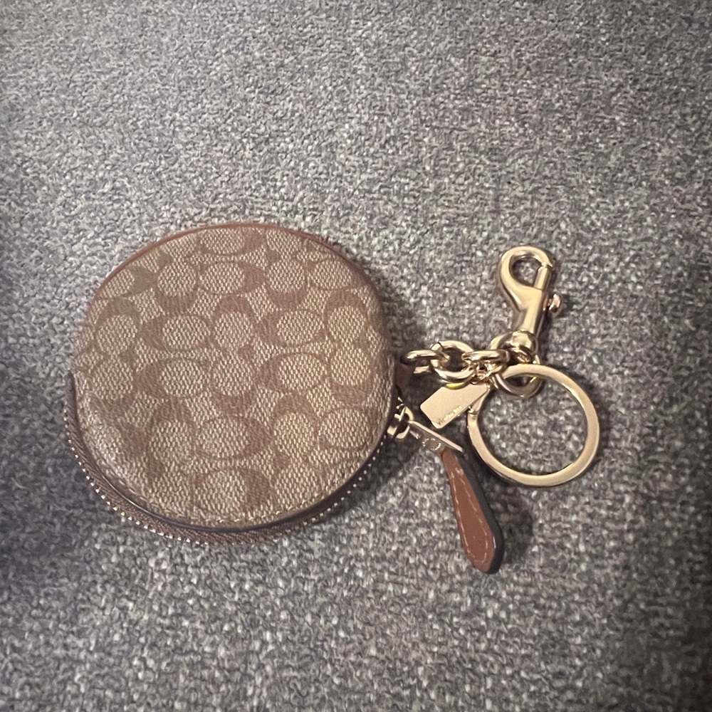 Coach Signature Brown Keychain Coin Holder